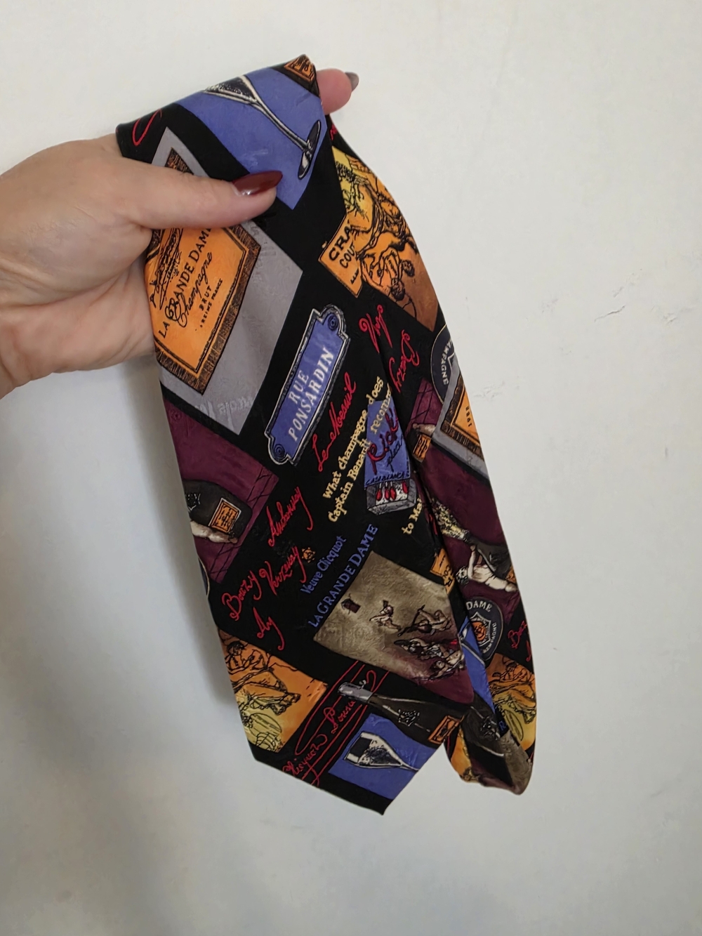 Vintage Nicole Miller Multicolor Champagne Men's Tie